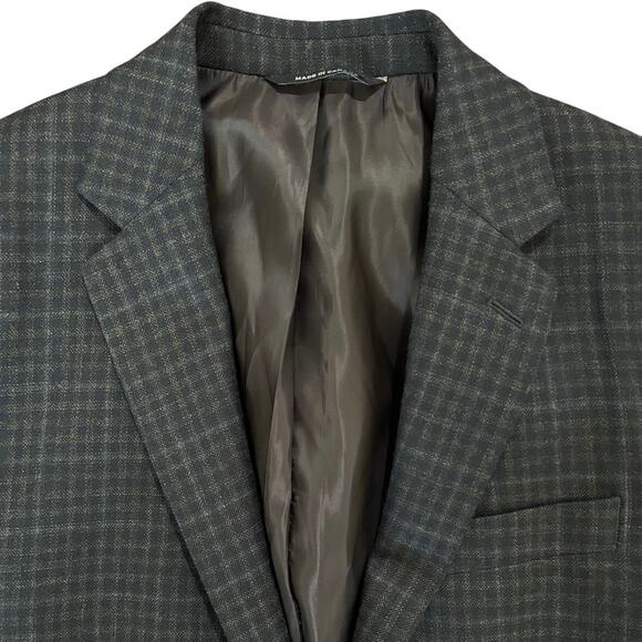 Ralph Lauren Slim Fit Blazer 38R Navy Micro Check  Sport Coat Men Wool Canada - Picture 7 of 11
